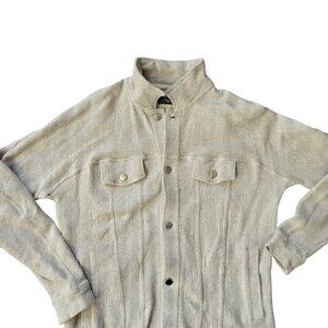 Zara Beige Button Up Woven Sweater Jacket Men's Size Medium Pre-owned Good